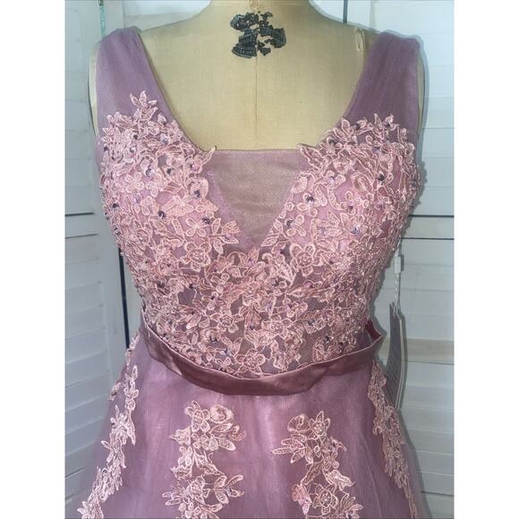 New W/ Tags Babyonline Dress Maxi Long Lilac Sequins V Back Prom Wedding Medium - Picture 2 of 12